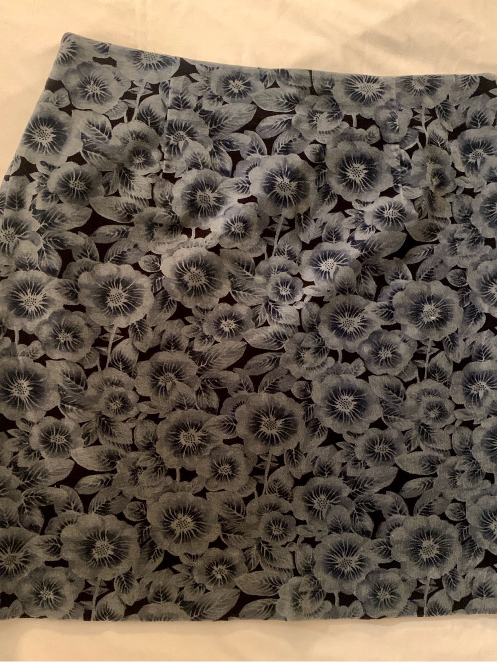 Ann Taylor Velvet Mini Skirt with Floral Print